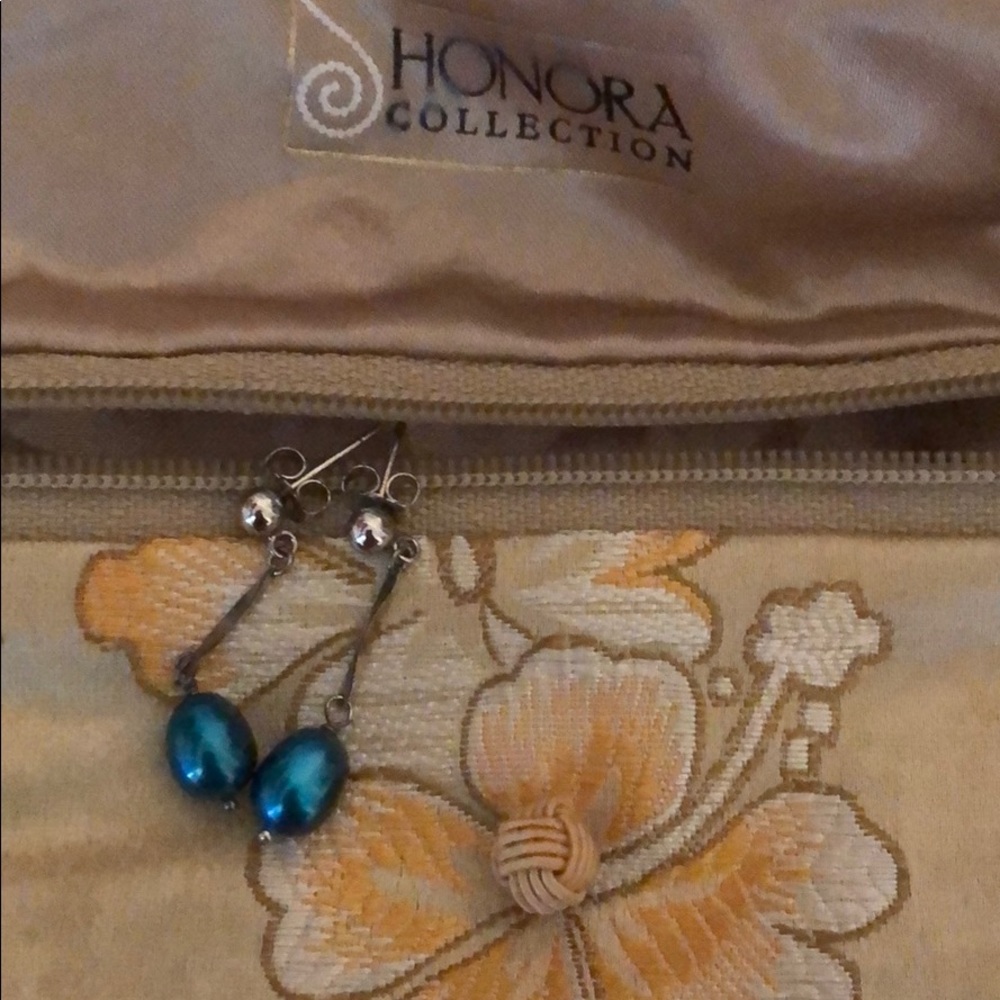 Blue Honora Pearl Earrings